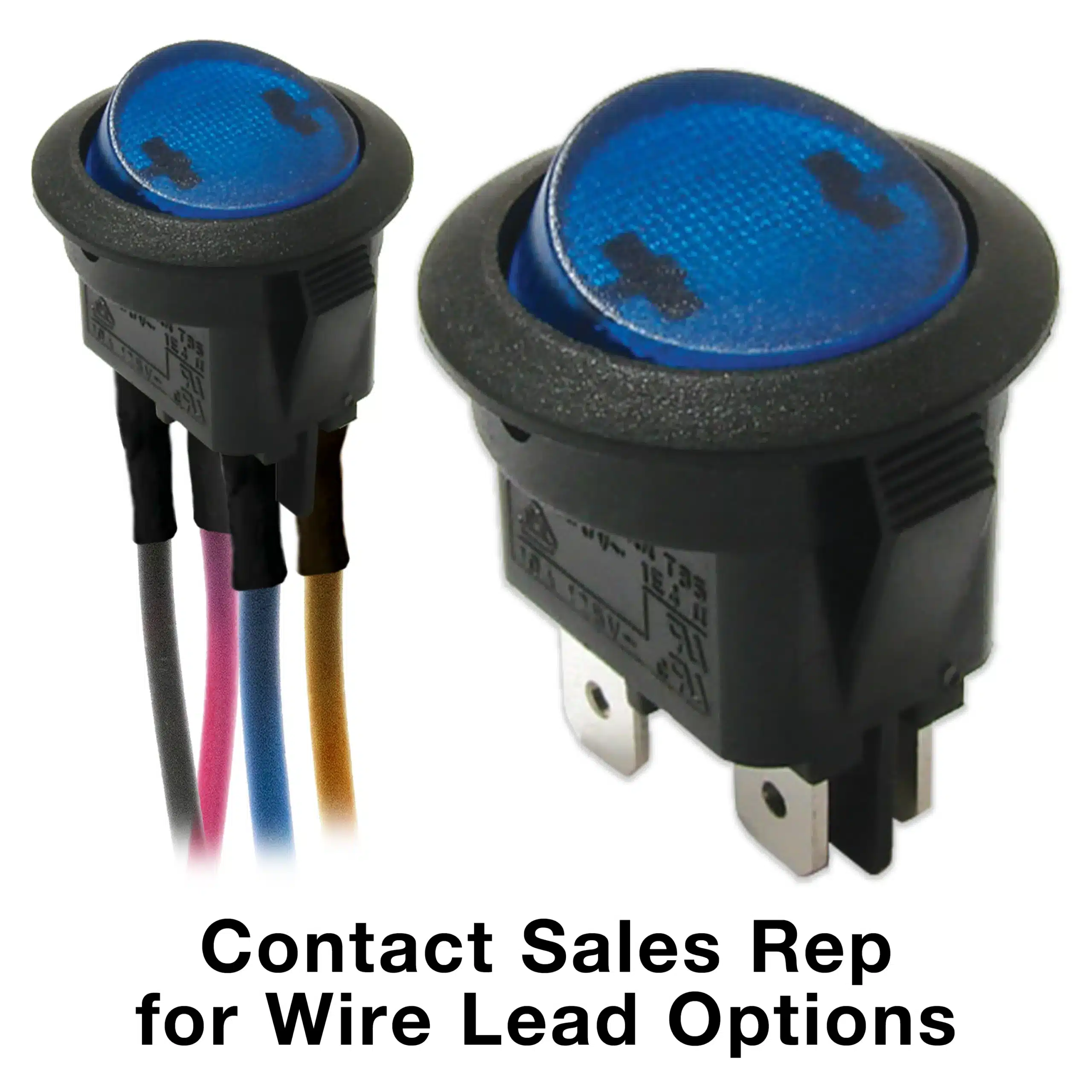 RR8 Series Round, Illuminated, Power Rocker Switch With PVC Cap